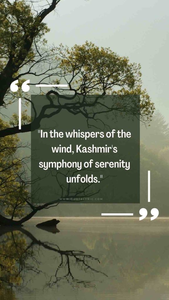 Kashmir Day Quotes - "In the whispers of the wind, Kashmir's symphony of serenity unfolds." www.quotelyric.com