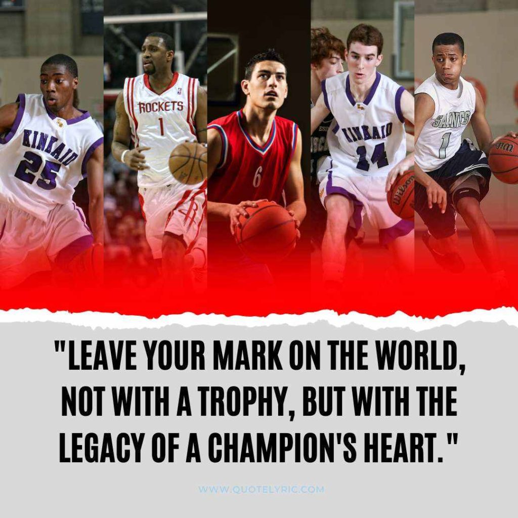 Heart of a Champion Quotes -  "Leave your mark on the world, not with a trophy, but with the legacy of a champion's heart."   www.quotelyric.com